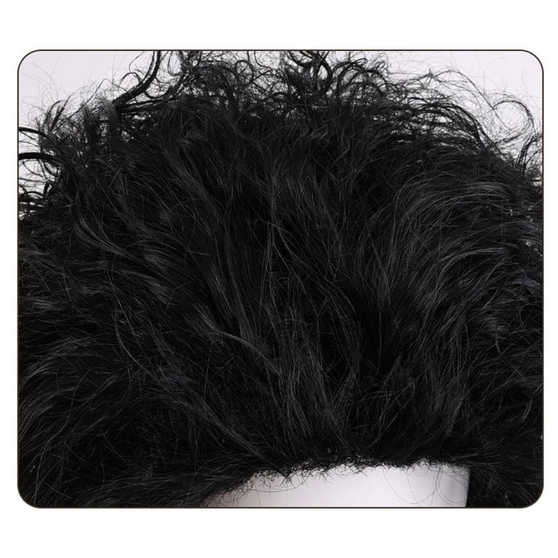 Generic Black Long Curly Heat-Resistant Synthetic Wig for Masquerade Events