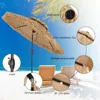 9 FT Hula Thatched Tiki Umbrella, Hawaiian Style Beach Patio Umbrellas, for Patio, Garden, Beach, Pool. 6