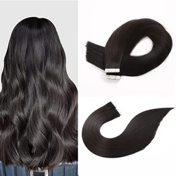 Hot Selling Natural Black European Human Hair Tape Hair Extension 100% Virgin Tape In Hair Extension 40 PCS 100g Per Pack
