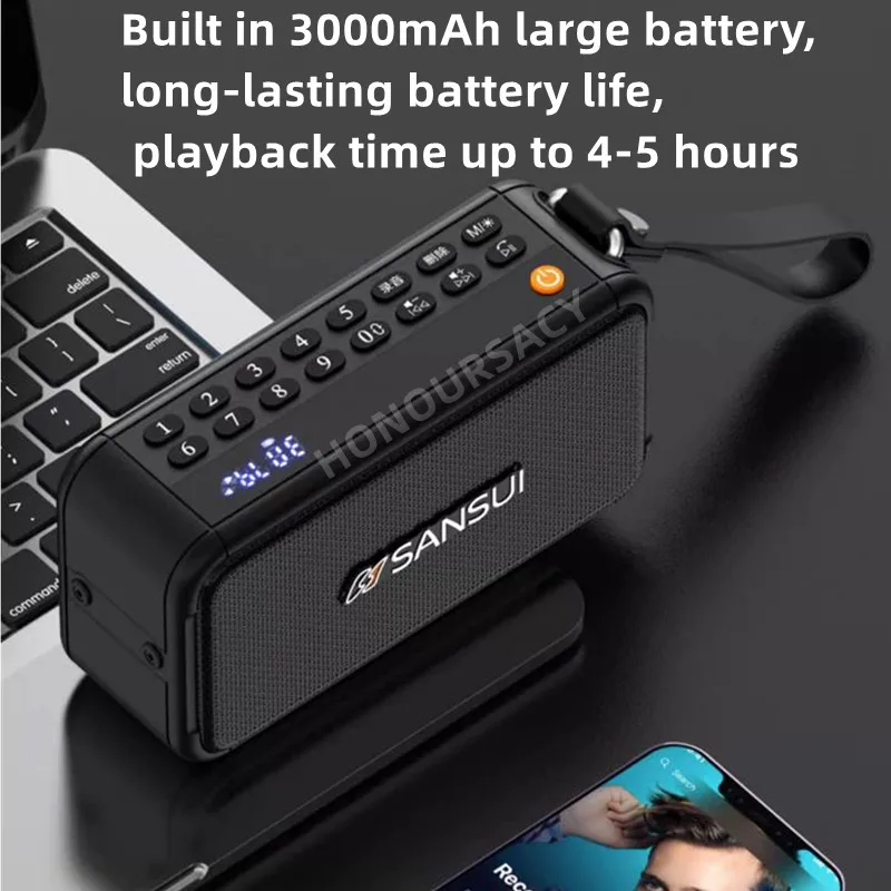 Nuovo Sansui F30 Retro Radio Wireless Bluetooth Speaker Insert Card Mini Plug In Walkman Music Player Subwoofer Stereo Portatile