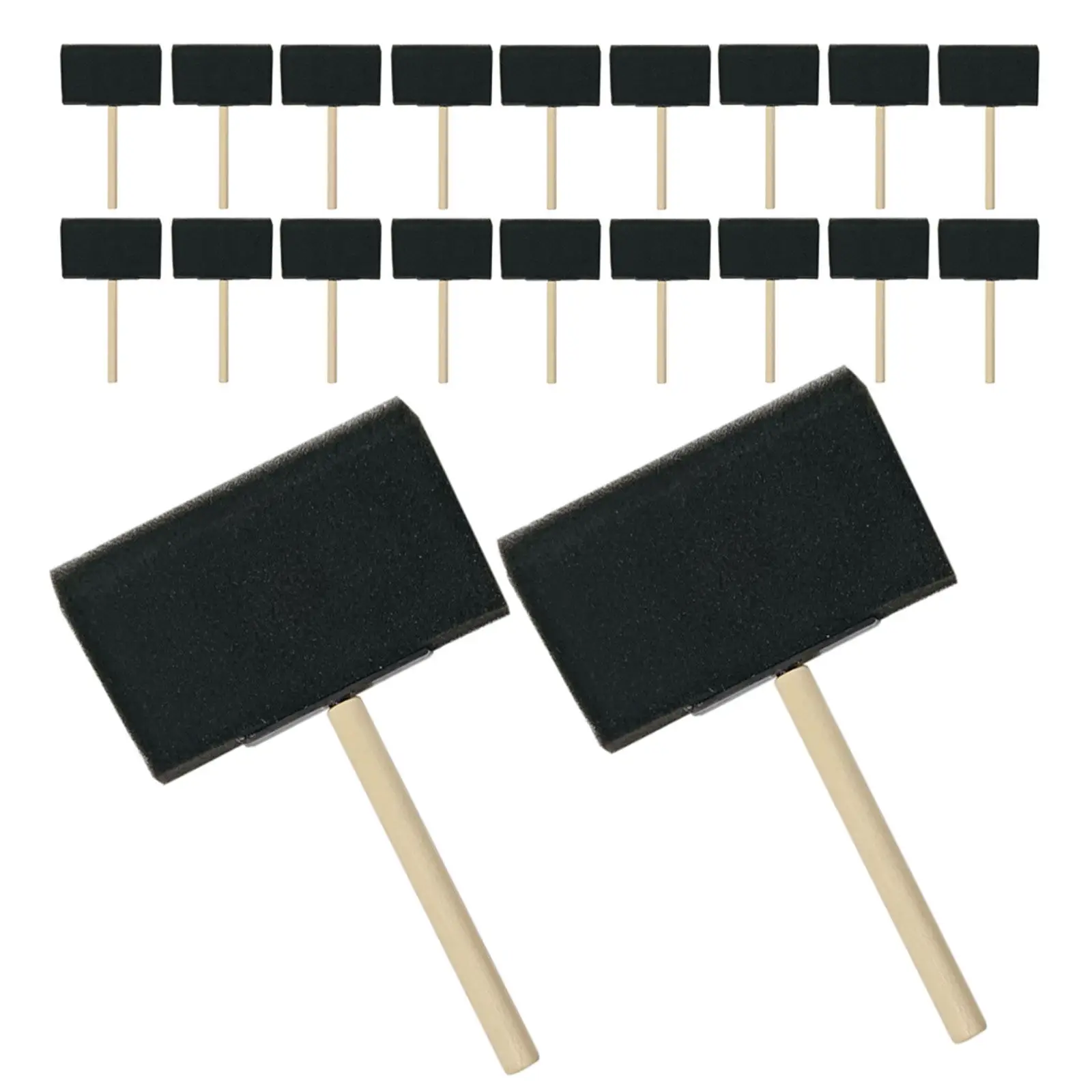 30Pcs 공예 페인트 스폰지 브러쉬 폼 브러쉬 나무 손잡이 재사용 가능한 페인팅 스폰지 어린이를위한 아트 월 캔버스 스텐실링