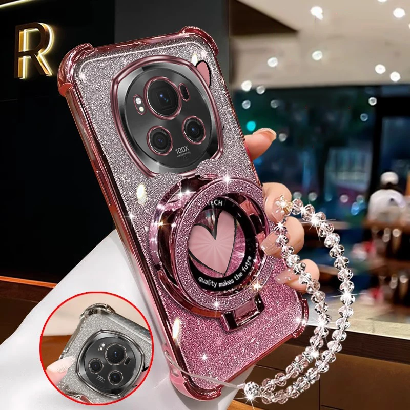 Magic 6Pro Romantic Love Plating Bracelet Holder Phone Case Cover