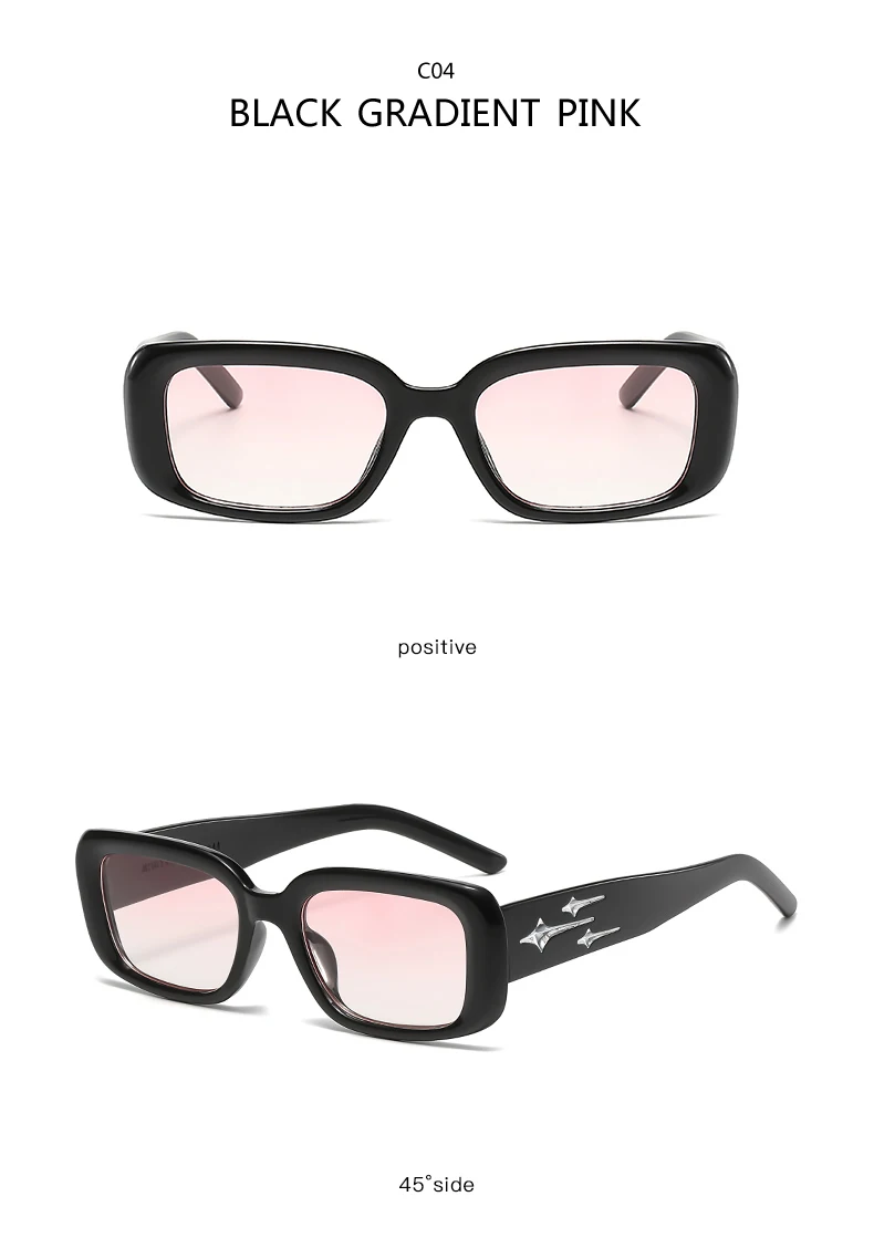 Schutzbrille Y2K Stil Kleine Quadratische Sonnenbrille Frauen Kätzchen Auge Sonnenbrille Mode Bunte Spiegel Punk Sportbrille – Detail 14