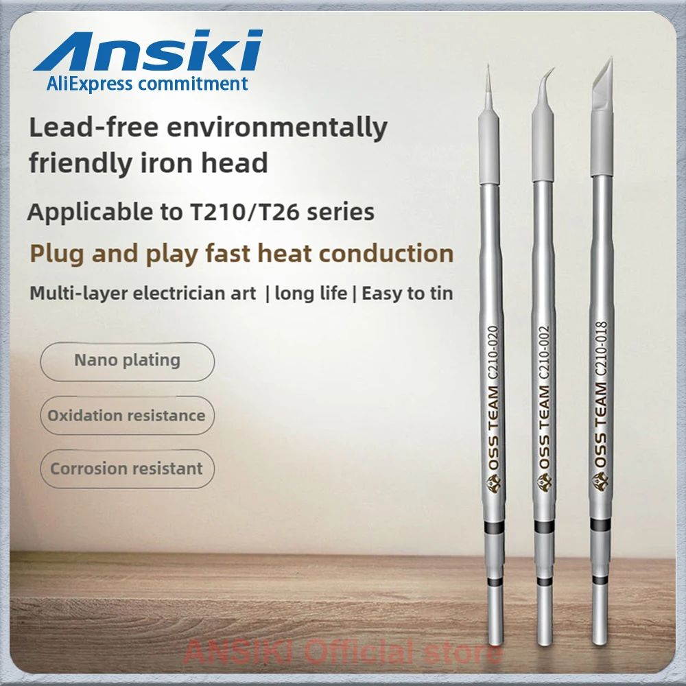 Soldering Iron OSS C210 Soldering Iron Tip Precision Welding Tool 2S Rapid Heating Compatible for JBC T210 T80 HS02B