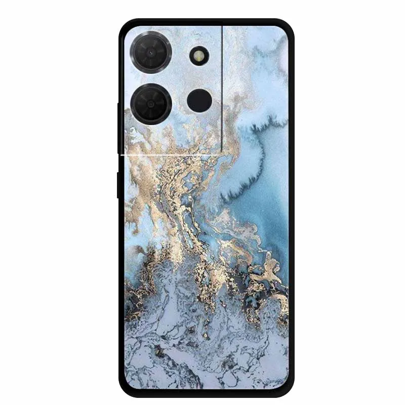 Stylish Black Marble Silicone Phone Cover - Fashionable and Protective TPU Shell