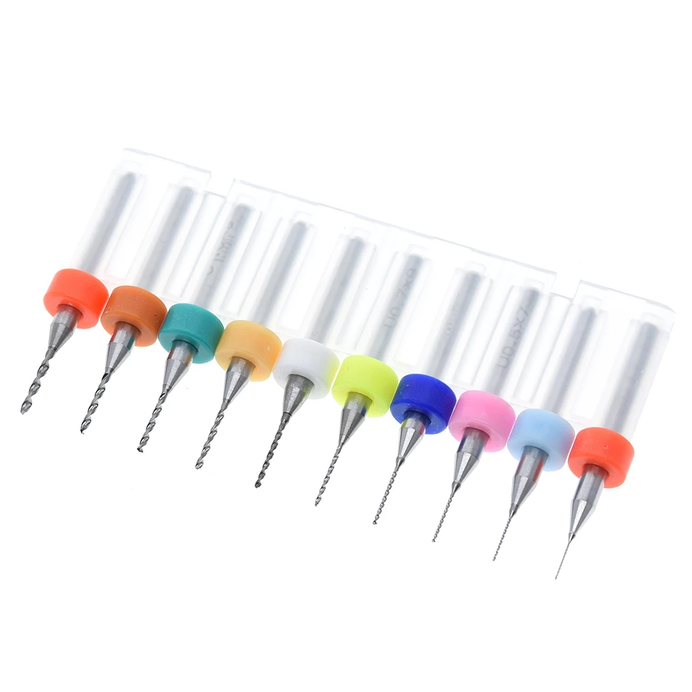 10pcs 0.3mm to 1.2mm PCB mini drill Bit tungsten steel carbide for print circuit board cnc Bits Machine