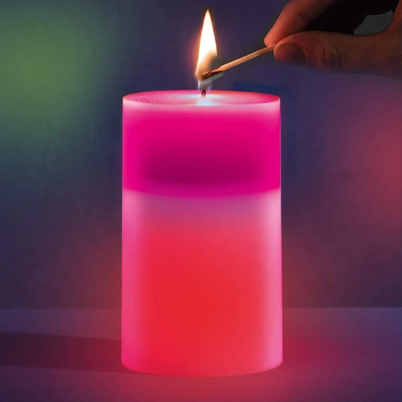 크리 에이 티브 LED 색상 변경 촛불에 대 한 진짜 왁 스 심지 기둥 양 초 거실 침실 욕실 장식