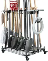 Heavy Duty Garden Tool Organizer Garage Storage Holder Storage Large Long Farming Tools Lawn Tool Metal Rack Shovel and Rake 1