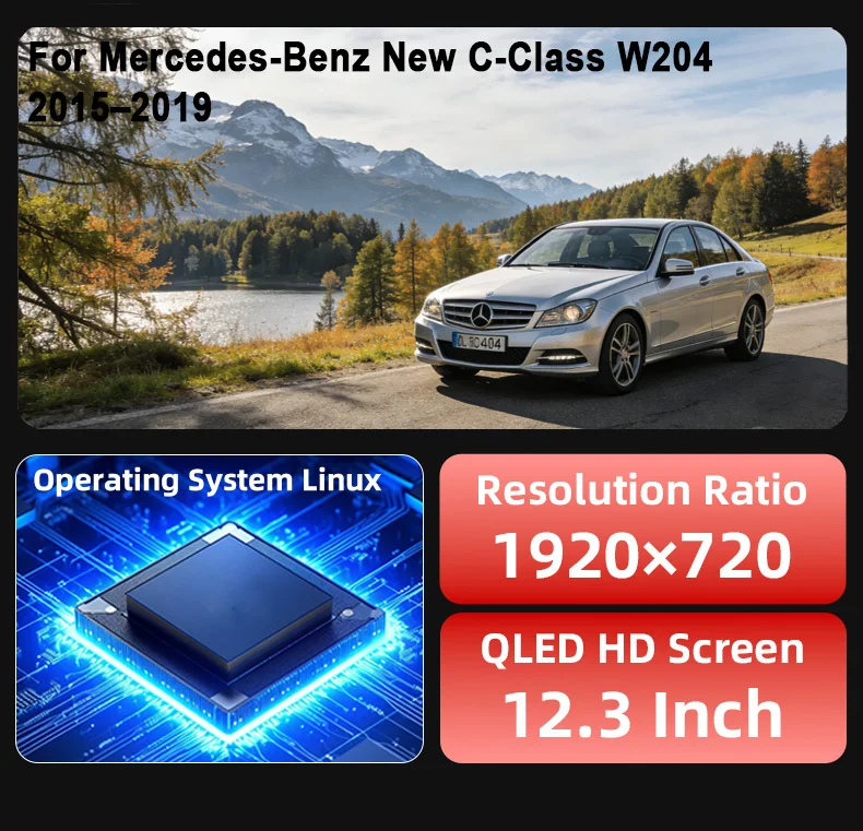Digital Instrument Cluster For Mercedes-Benz New C-Class W204 2015–2019 Speedome