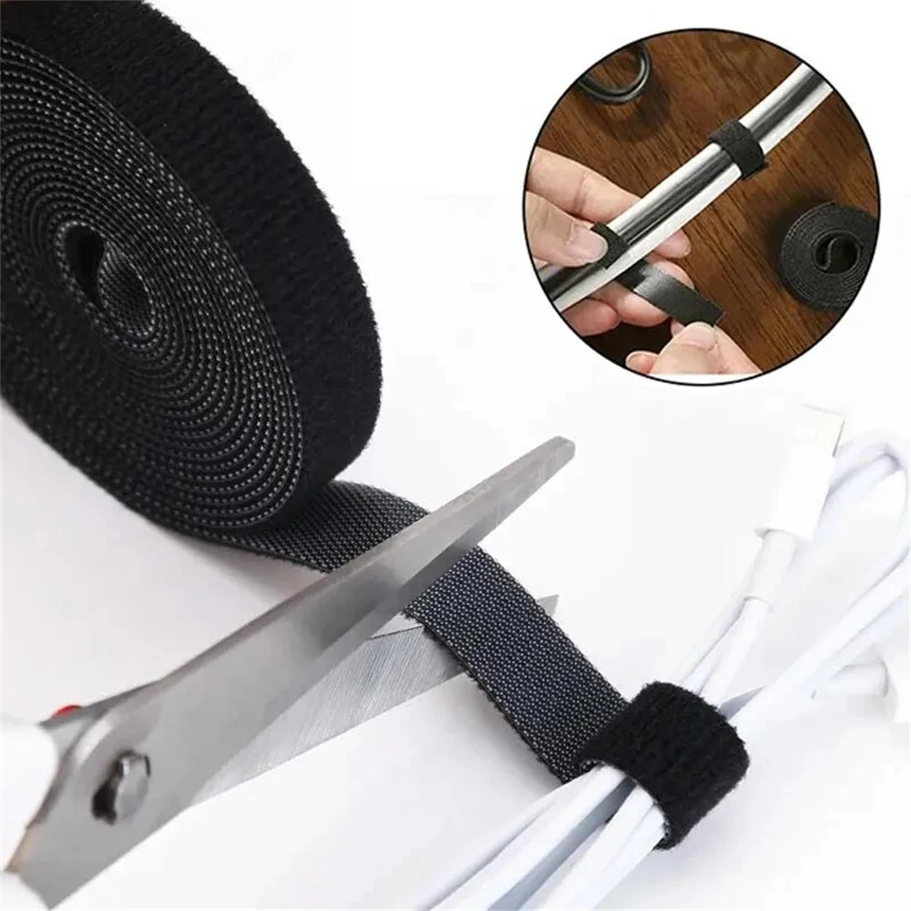 ที่เก็บสายเคเบิลแบบม้วนได้ สายรัดแบบฉีกได้ สำหรับจัดการสายเคเบิล ป้องกันสายข้อมูล สำหรับโทรศัพท์ เมาส์ หูฟัง ที่ยึดสายเคเบิล ป้องกันสายไฟ 1