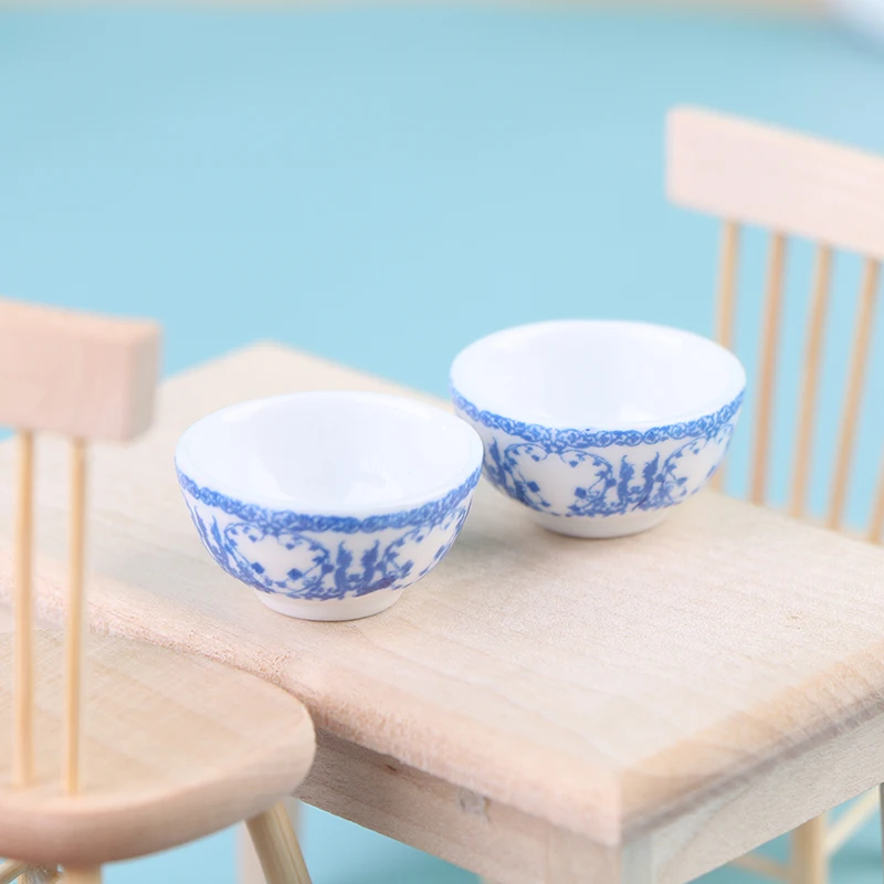 

1Pcs 1:12 Dollhouse Ceramics Bowl Tableware Vegetable Bowl Rice Bowl Kitchen Decor