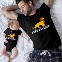 New Disney The Lion King Shirts Like Father Like Son Family Matching Outfits Cotton Daddy and Me Simba Mufasa Tshirt Dad Gifts 1