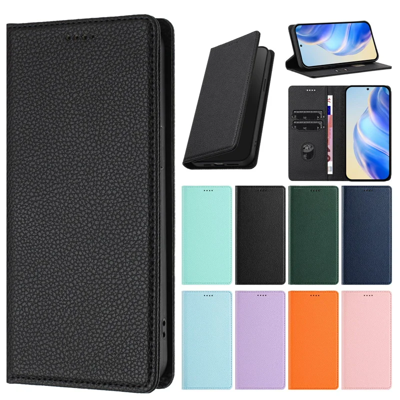 Vintage Slim Magnetic Leather Wallet Flip Cover with Card Slots