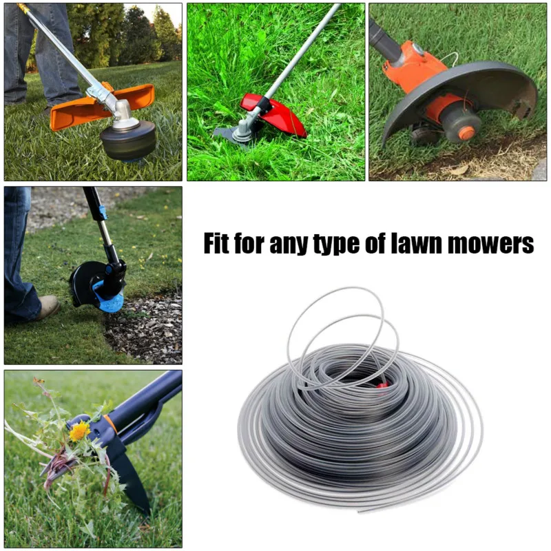LUSQI Grass Trimmer Line Steel Wire Nylon 5M 10M 15M