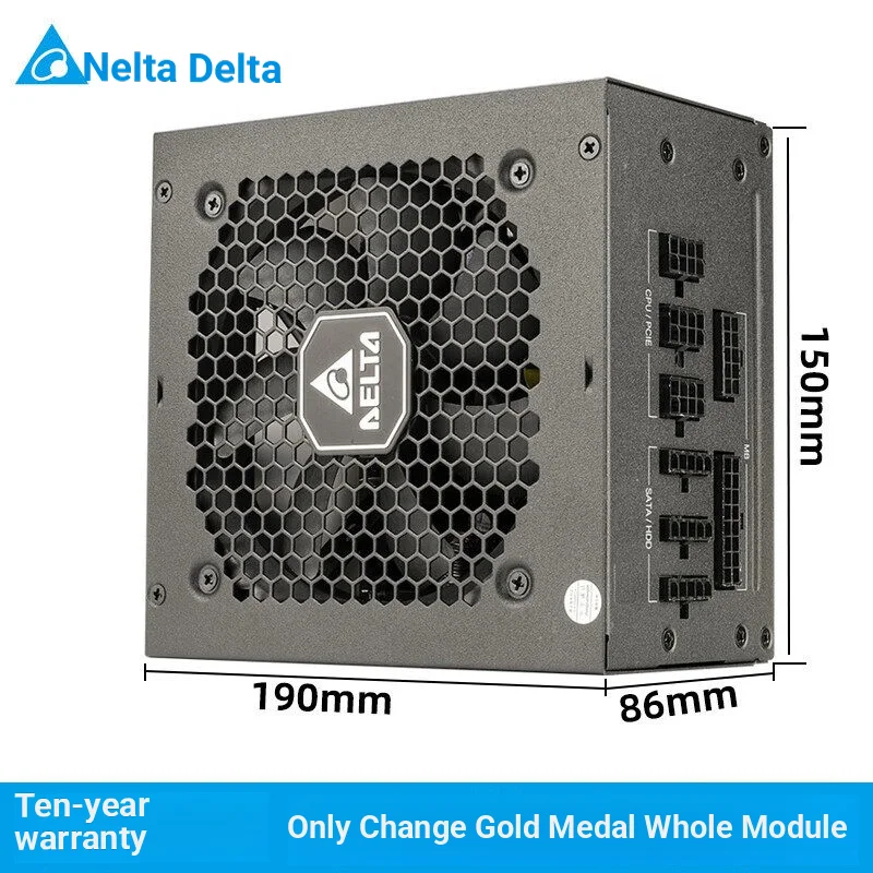 델타(델타) 정격 1000W 전원 공급 장치 Mk1000 금메달 완전 모듈식 컴퓨터 전원 공급 장치(80Plus 금메달/저소음/단일 12V 출력/전압 범위 전체)