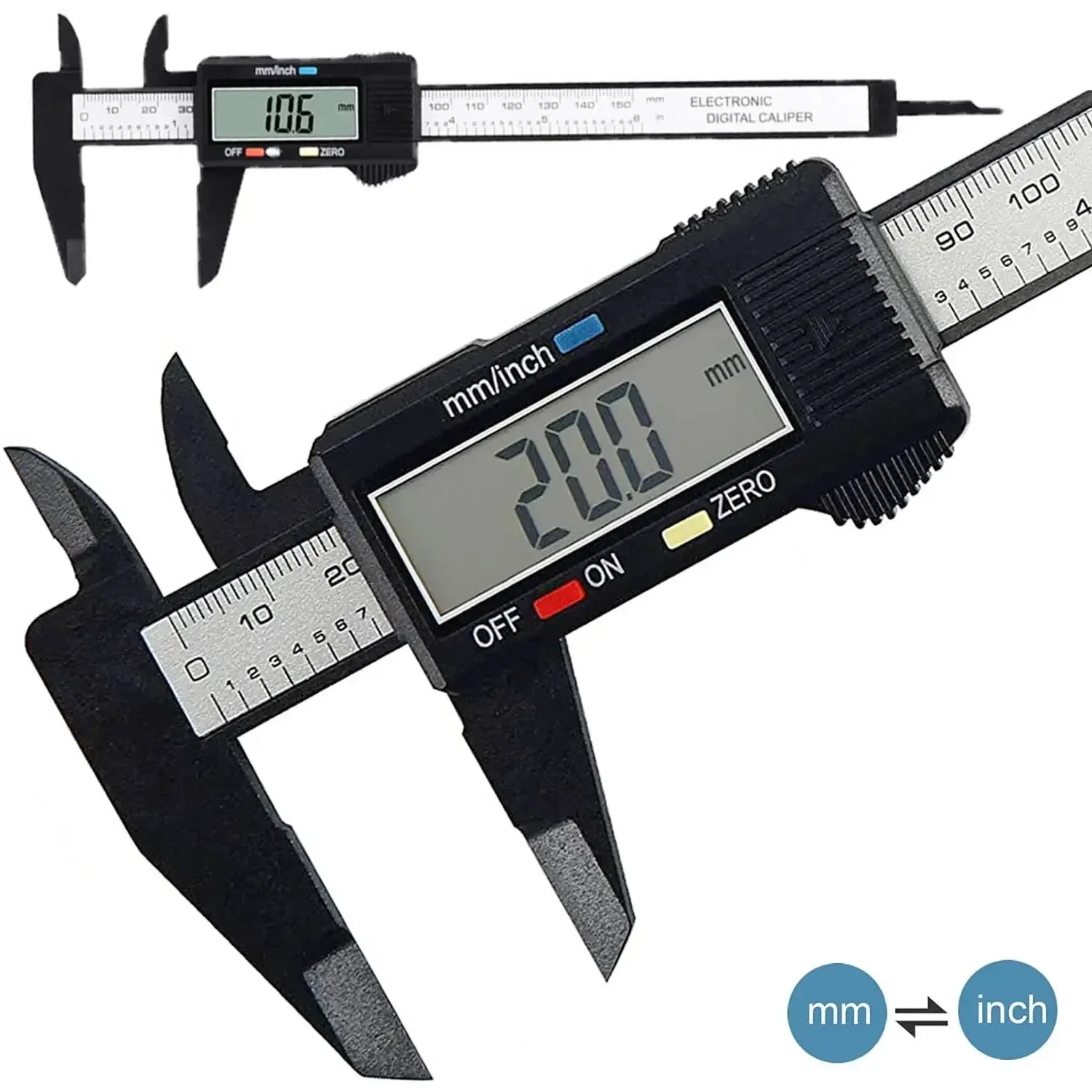 Digital Carbon Fiber Caliper – 100mm/150mm Electronic Vernier Measuring Tool with LCD Display for Precision Measurement 5