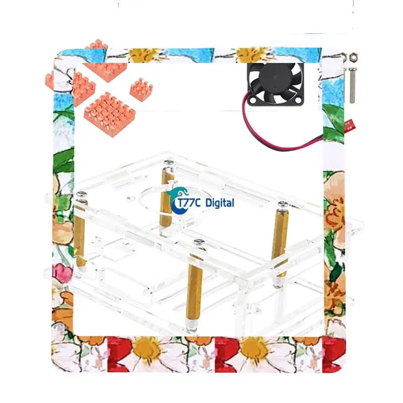 For Raspberry Pi 5 Acrylic Case Transparent Case With Cooling Fan Copper Aluminum Heat Sink For Pi 5 A Easy To Use