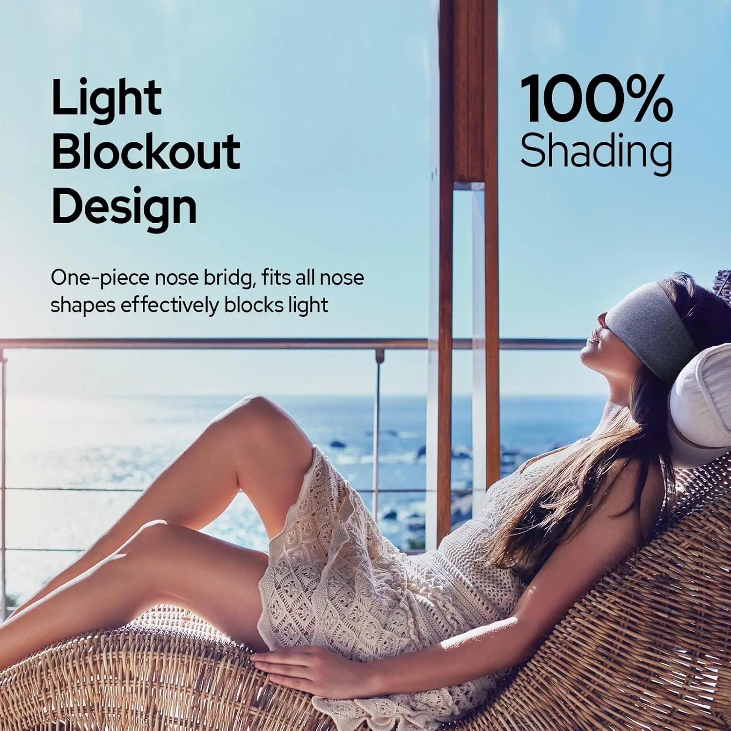 Cotton Sleep Eye Mask,100% Blocking Light Sleeping Mask for Side Sleeper,Soft Zero Pressure Cooling Blackout Eye Masks for Sleep