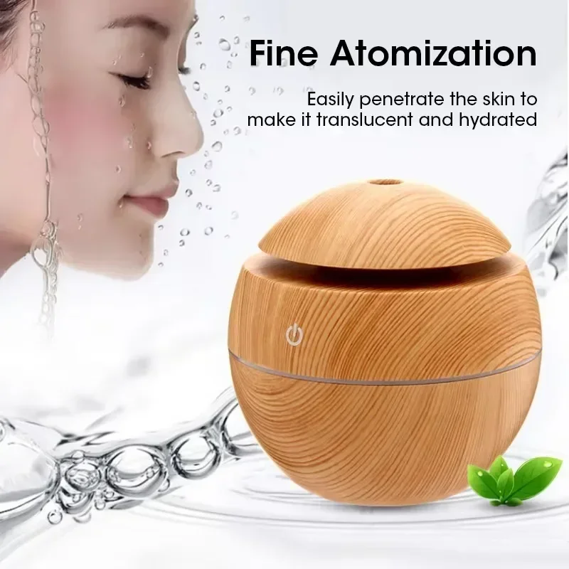 Woodgrain USB Essential Oil Diffuser Mini Ultrasonic Aromatherapy Humidifier Portable Desktop Air Mist Maker For Home Office 4