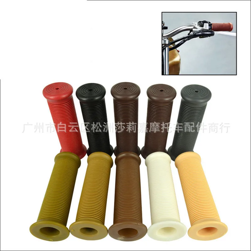 Vintage Racing Motorcycle Handlebar Hand Grips - Retro Universal Design