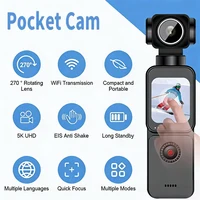 Карманная экшн-камера 4K с сенсорным экраном 270 °   Автоматическая вращающаяся мини-спортивная камера EIS с защитой от сотрясений, 4-кратный зум, дорожная велосипедная запись — изображение 2