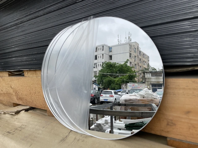 Circle Bathroom Glass look Acrylic Mirror - Lightweight Shaving Mirror - Stick  on Mirror - AliExpress