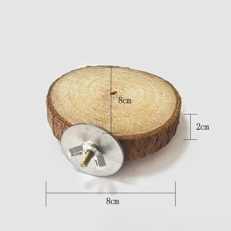 Parrot Bird Perch Parrot Hamster Round Stand Board Pet Bird Parrot Wooden Platform Bracket Toy Hamster Branch Perch Bird Cage Toy Pet Stand Board