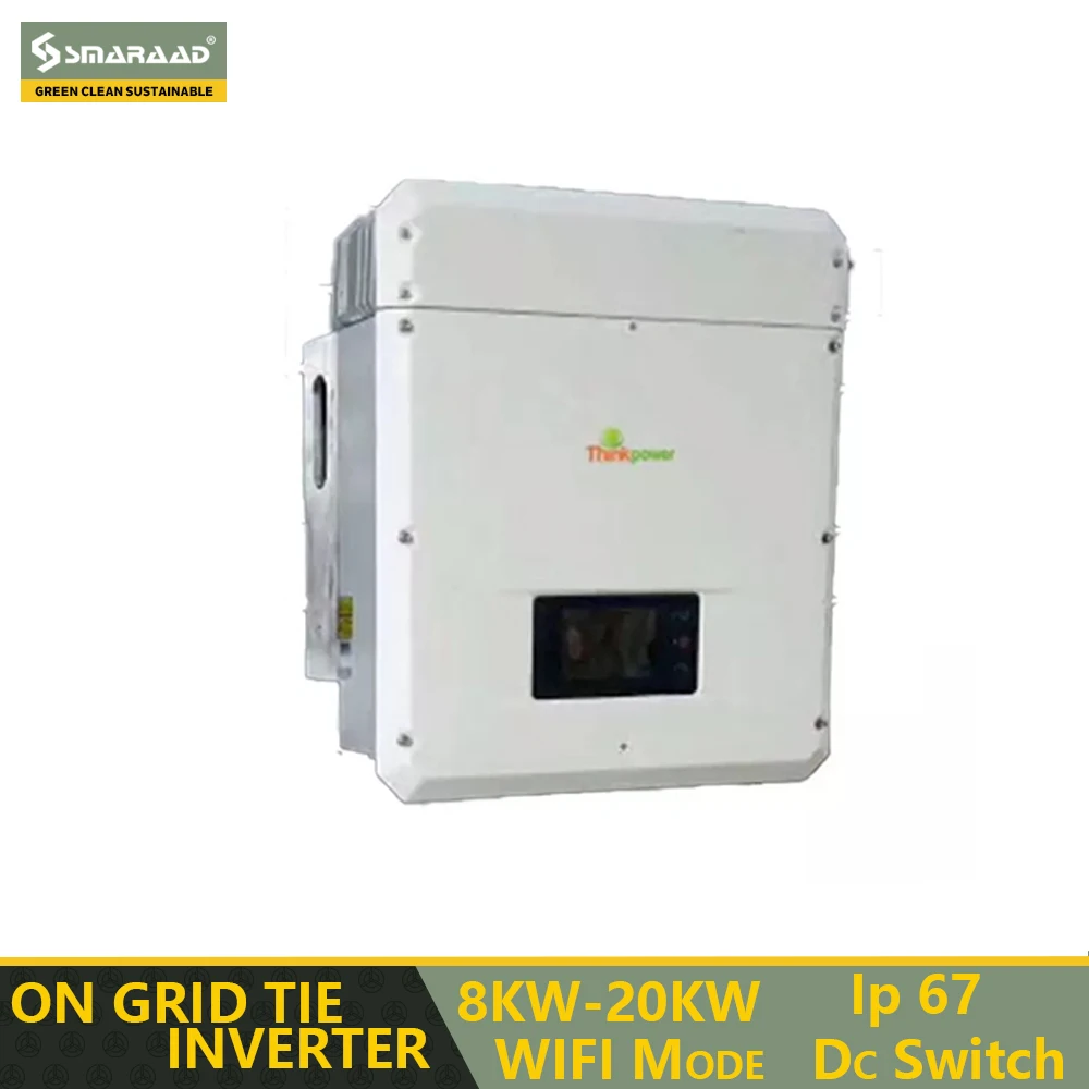 Energia Solare Su Rete 8000W 10000W 8Kw 10Kw 15Kw 20Kw Ingresso Mppt Impermeabile Ip65 Grid Tie Inverter Di Energia Solare Con Interruttore Wifi Dc