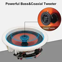 Herdio 6.5" Bluetooth Ceiling Speakers For Indoor Home Theater 600 Watts 2-Way Dome Tweeter Easy Installation 4 Speakers - Image 3