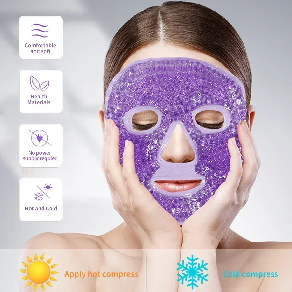 Gel Cooling Ice Face Eye Mask Facial Mask Hot Cold Compress Pack Gel Beads Cold Face Eye Mask Ice Pack,Compress Sleeping FaceSPA