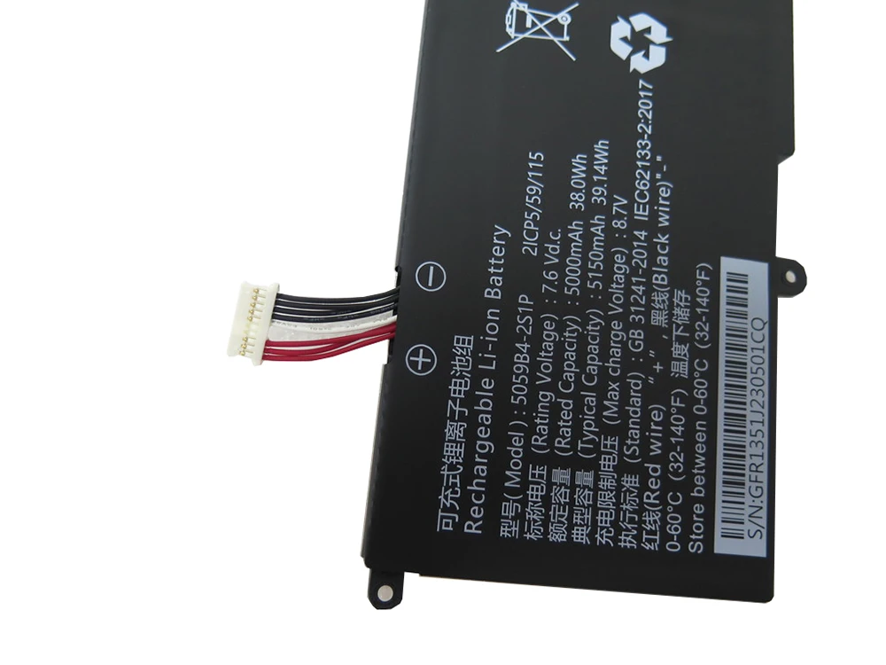New Laptop Battery For Chuwi For FreeBook 13.5 CWI557 5059B4-2S1P 2ICP5/59/115 7.6V 5000MAH 38WH