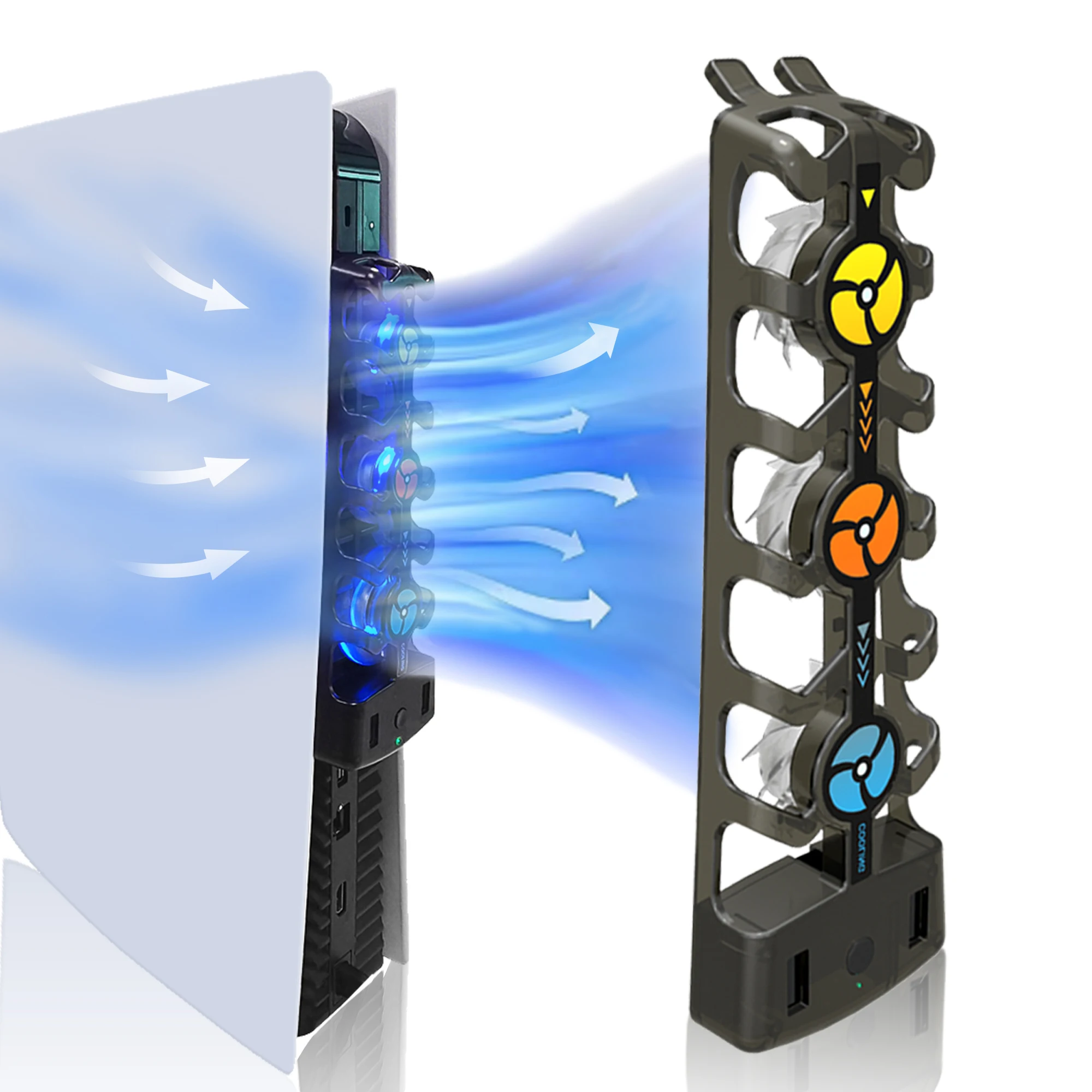 REMANK Cooling Fan PS5 with LED Light PS5 Efficient Cooling