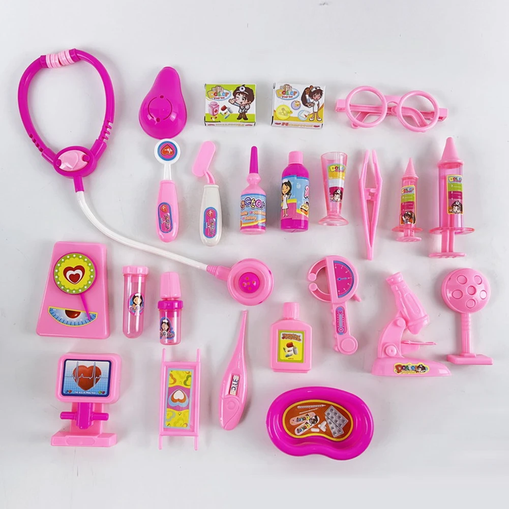 Simulation Doctor Pretend Role Play Doctor Medical Toy Set Stethoscope Toothbrush Toothpaste Girls and Boys Educational Game Toy