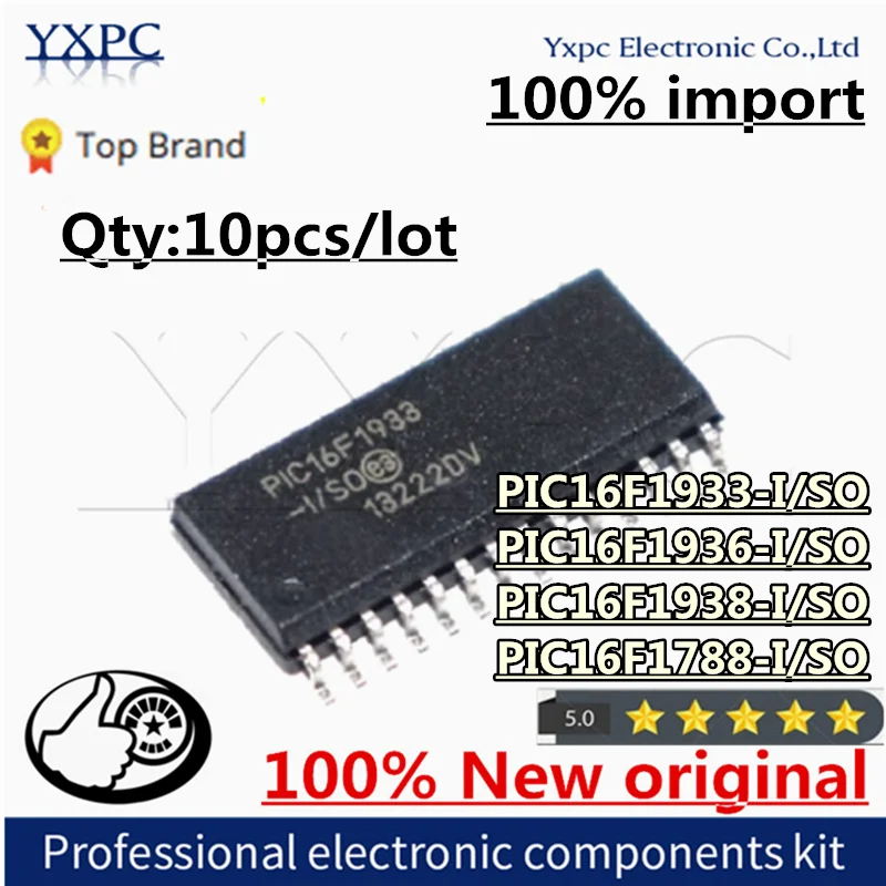 

100% New Imported Original PIC16F1933-I/SO PIC16F1936-I/SO PIC16F1938-I/SO PIC16F1788-I/SO SOP PIC16F1936T-I/SO Chips