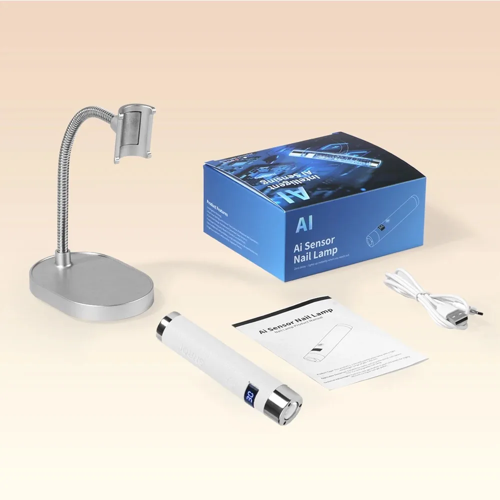 Mini UV LED Nail Lamp with Ai Sensor Desk Handhold Drying Lamp Cordless Portable Nail Dryer for Gel Nails Manicure Salon Tools