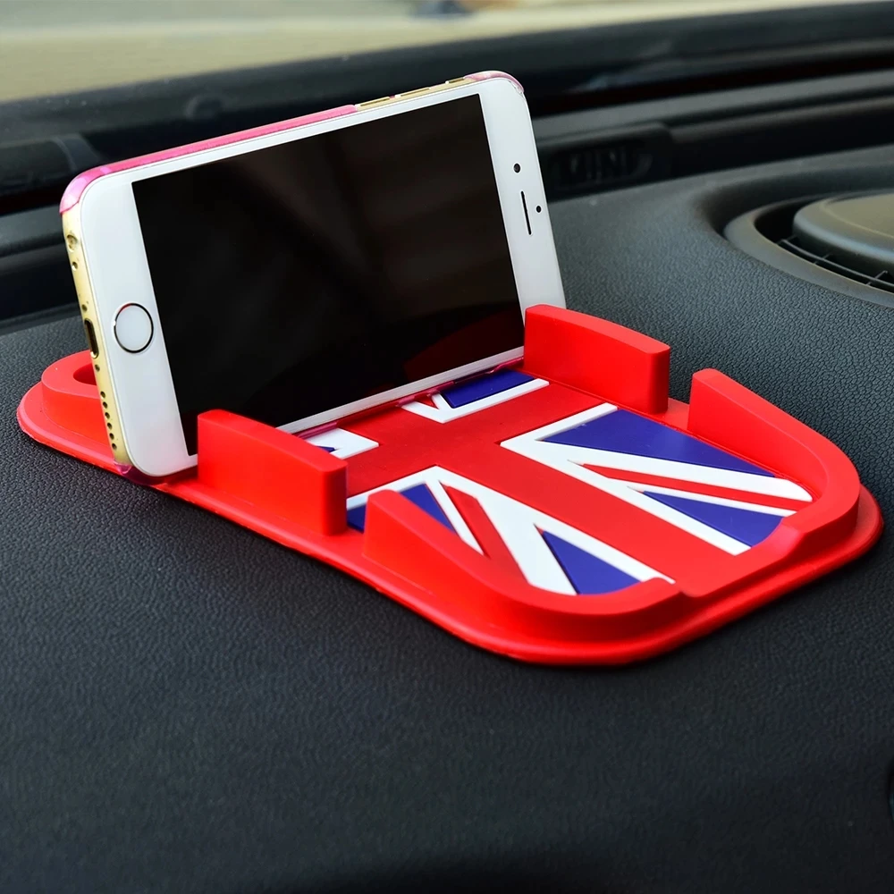 

Union Jack Car Phone Holder Anti-Slip Mat For MINI Cooper Interior Stander Mobile iPhone Samsung Non-slip Pad Accessories