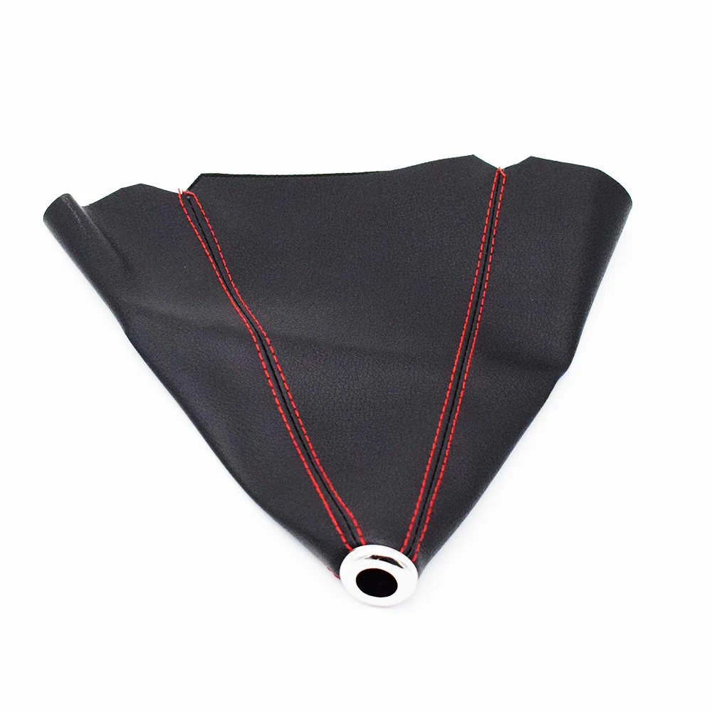 Leather Gear Stick Shift Boot Dust Cover - Black & Red