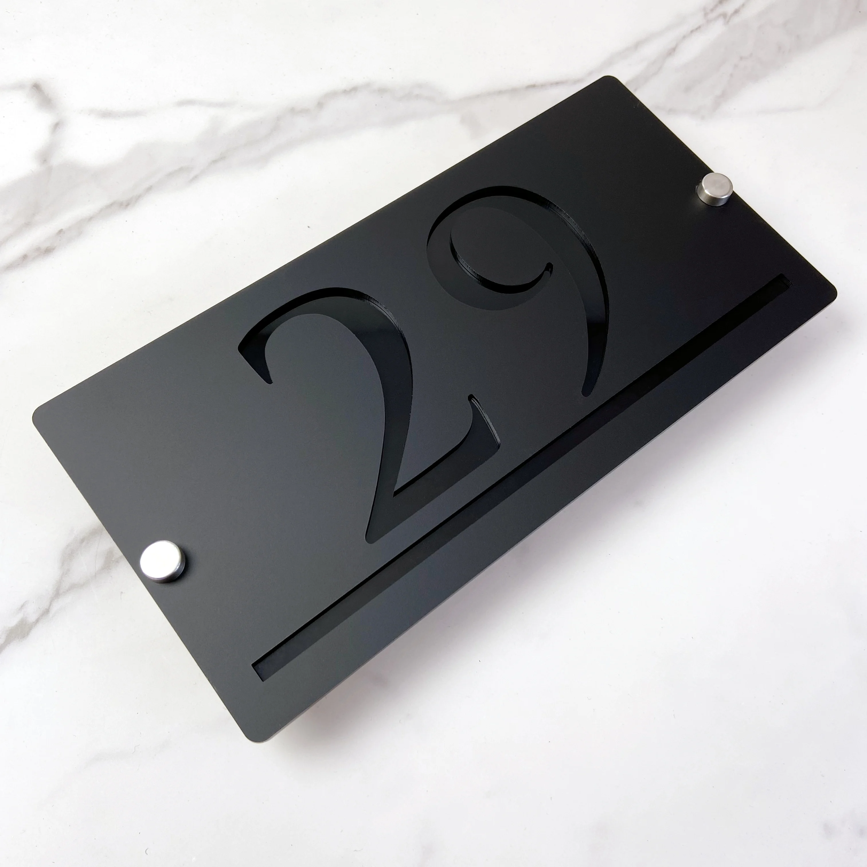 Outdoor Matte Black Acrylic Address Plaque House Number Signs House Wall Plaques Number Plate Eye-Catching Personalized Home Decoration For Wall