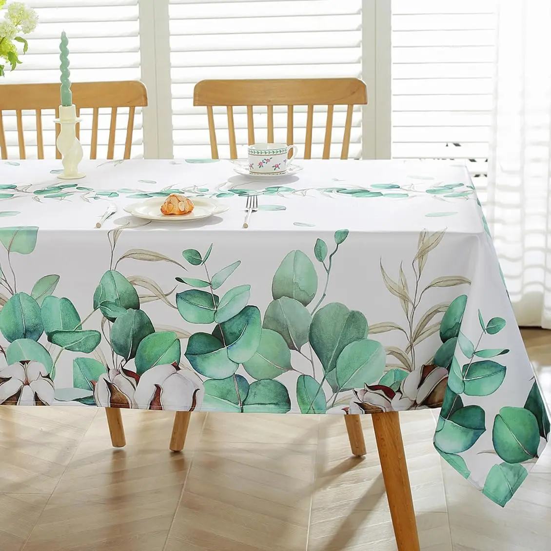Spring Cherry Watercolor Flower Waterproof Tablecloth Wedding Party Decor Summer Plants Rectangle Table Cloth Dining Table Decor 6