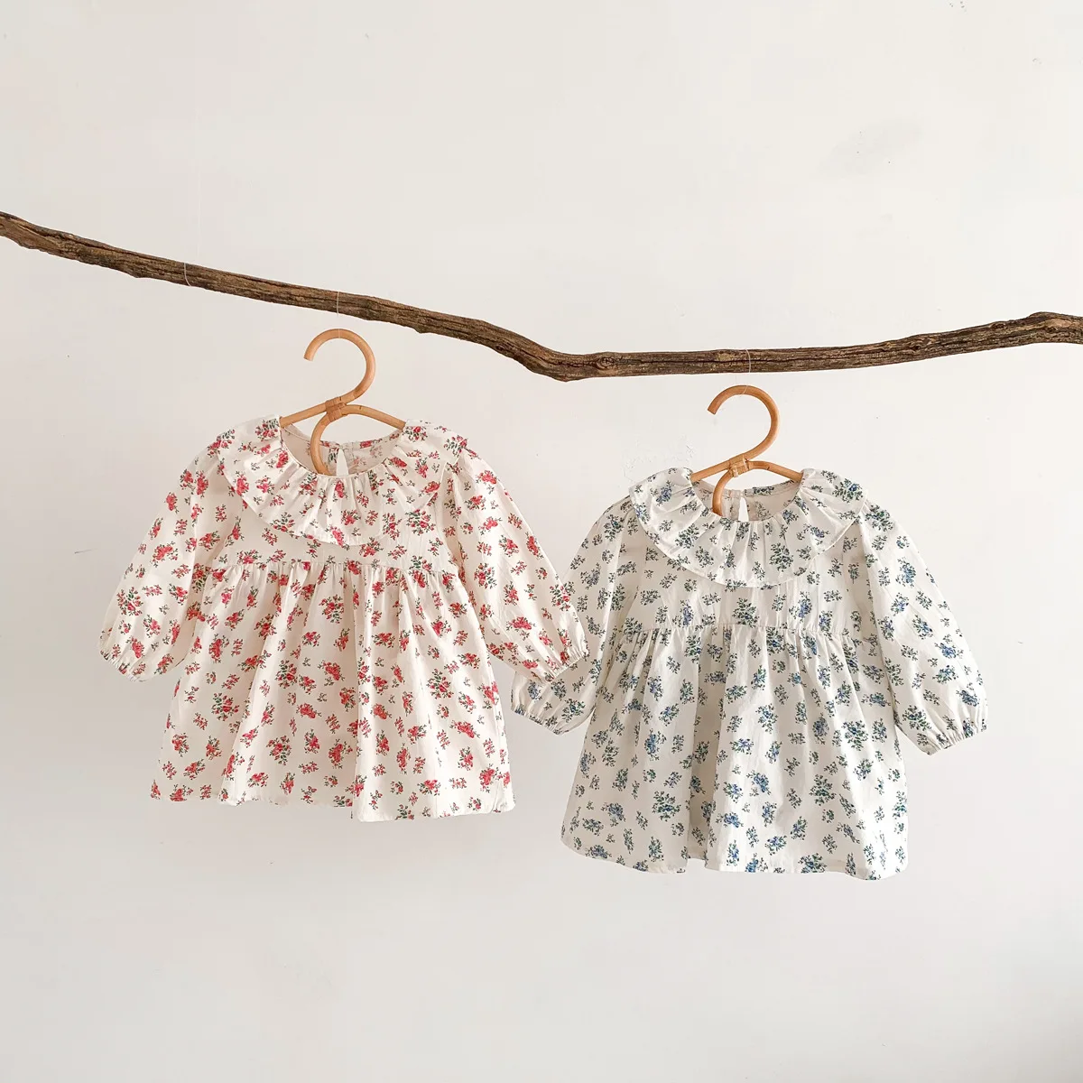

Baby Girls Dress Floral Print Bodysuit Spring Newborn Clothes Girls Doll Collar Dress Long Sleeve Jumpsuit Toddler One Pieces