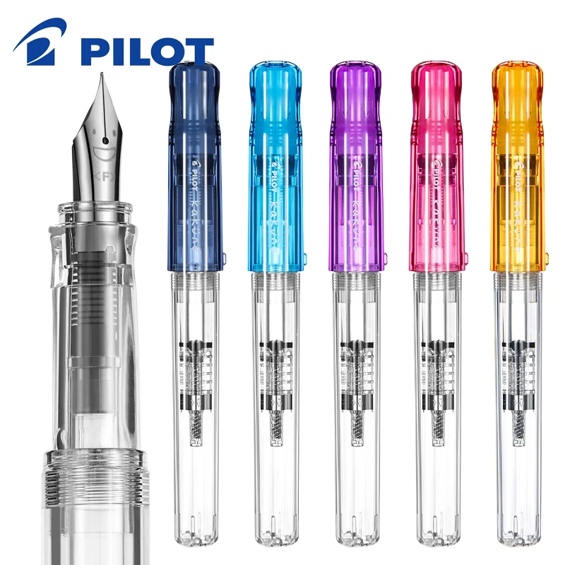 PILOT-Limited-KAKUNO-Smiley-Fountain-Pen-FKA-1SR-Transparent-Rod-EF-F-M ...