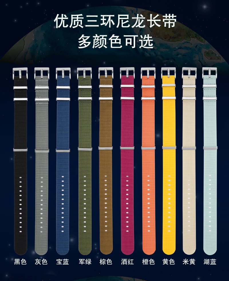 20Mm 22Mm Cinturino In Tessuto Di Nylon Cinturino Sportivo Cinturino Impermeabile Per Seiko/Omega/Rolex 300/Swatch Blancpain