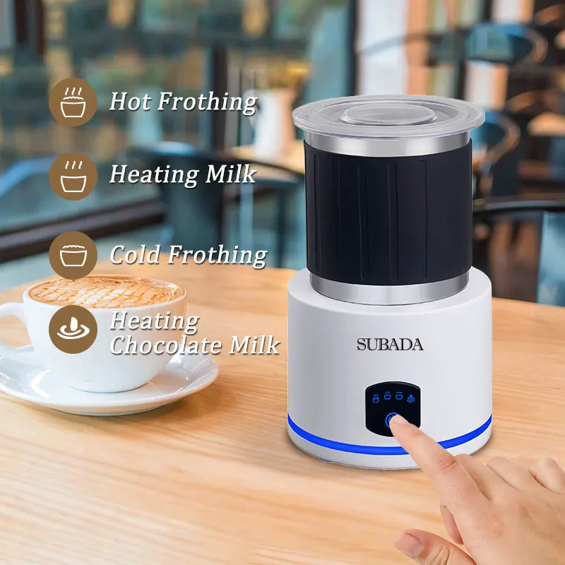 Portable 4-In-1 Milk Frother Foam Maker Chocolate Mixer Cold/Hot Milk Foam Mixer Latte Cappuccino Coffee Beverage Warmer 5