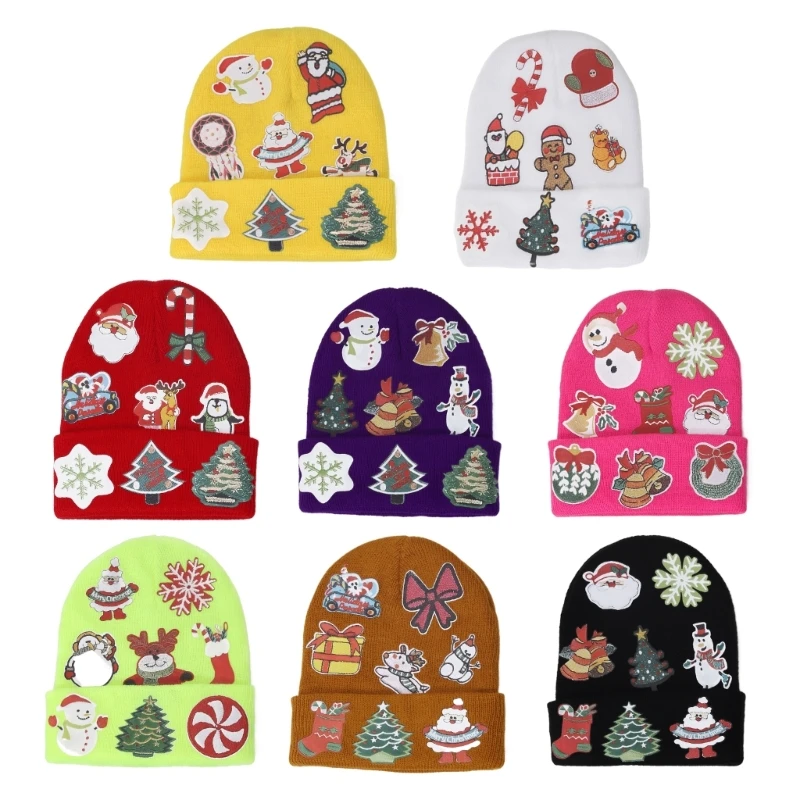 

Handmade Christmas Printing Hat Party Accessories Costume Hat Soft Warm