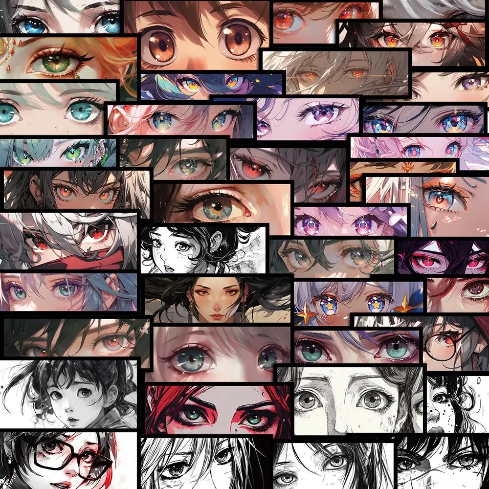 

10/50PCS INS Girls Eyes Anime Cool Stickers Pack DIY Skateboard Motorcycle Suitcase Stationery Decals Decor Phone Laptop Toys
