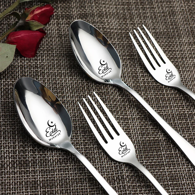 Laser Stainless Steel Tableware Modern and Minimalist Home Use Hotel  Dessert Spoon Fruit Fork Spoon and Fork Set - AliExpress