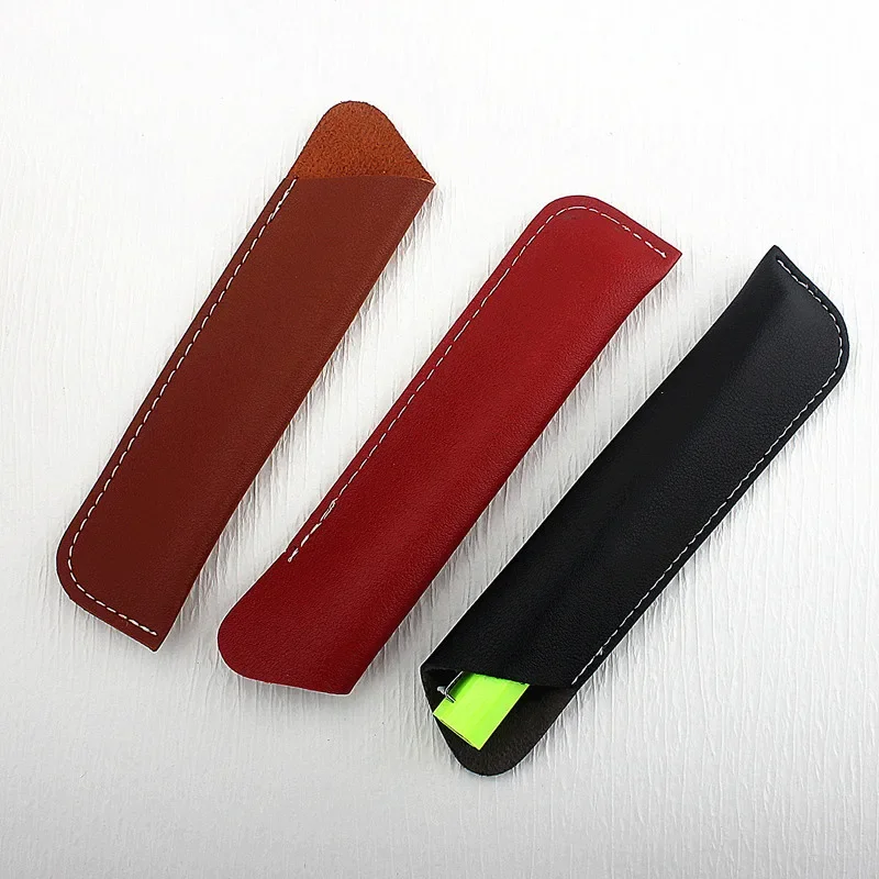 Slim Pencil Case Waterproof PU Leather Pen Protective Case Small 19cm