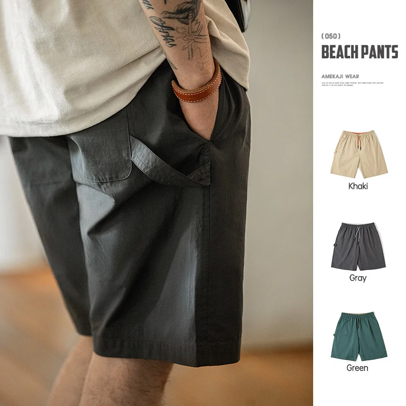 

Maden 2023 Summer New Casual Drawstring Beach Shorts Men Amekaji Breathable Oversize Sport Gym Stylish Baggy Sweatpants