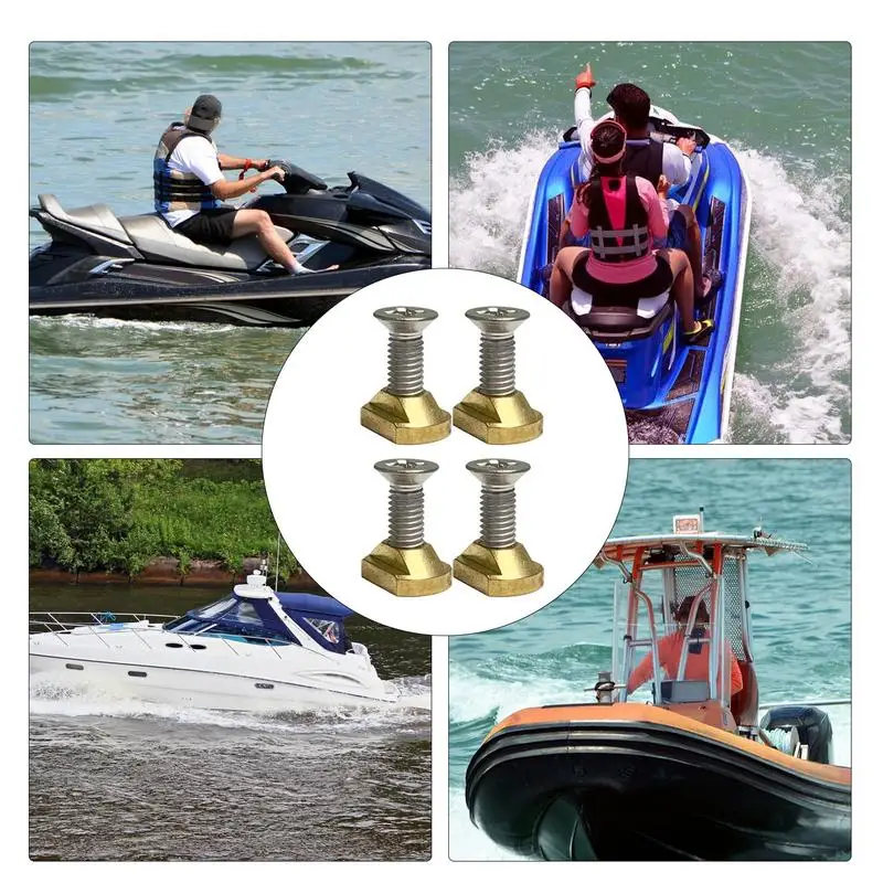 4 Sets M8 Mounting Brass T-Nuts And Screws Kit Water Sports Hydrofoil Mounting Surfboard Spare Parts Surfing Accessory