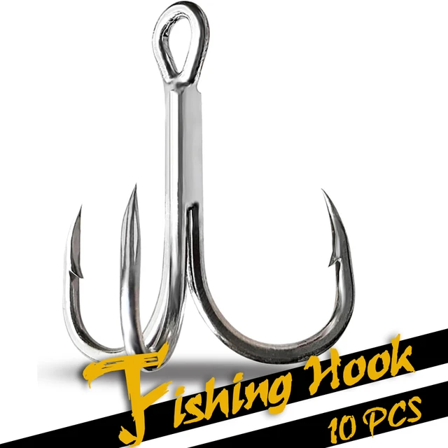 Gobygo 10pcs 14g 8g 6g 4g 3g Fishing Hook High Carbon Steel Treble  Overturned Hooks Fishing Tackle Round Bend Treble For Bass - Fishhooks -  AliExpress